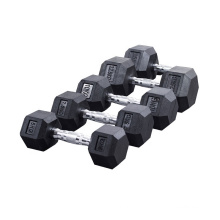 Customized  2.5kg 5kg 7.5kg 10kg 12.5kg 15kg 17.5kg 20kg 22.5kg 25 Kilogram Light Wight Fix Rubber Iron Hex Dumbbell